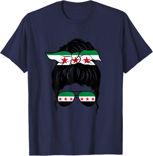 Syrian Girl Syria Syrian Flag Proud Syrian Woman T-Shirt - T-Shirt | Navy
