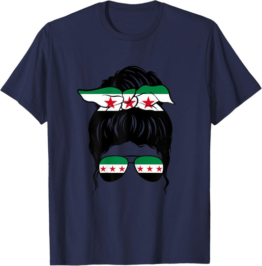 Syrian Girl Syria Syrian Flag Proud Syrian Woman T-Shirt - T-Shirt | Navy