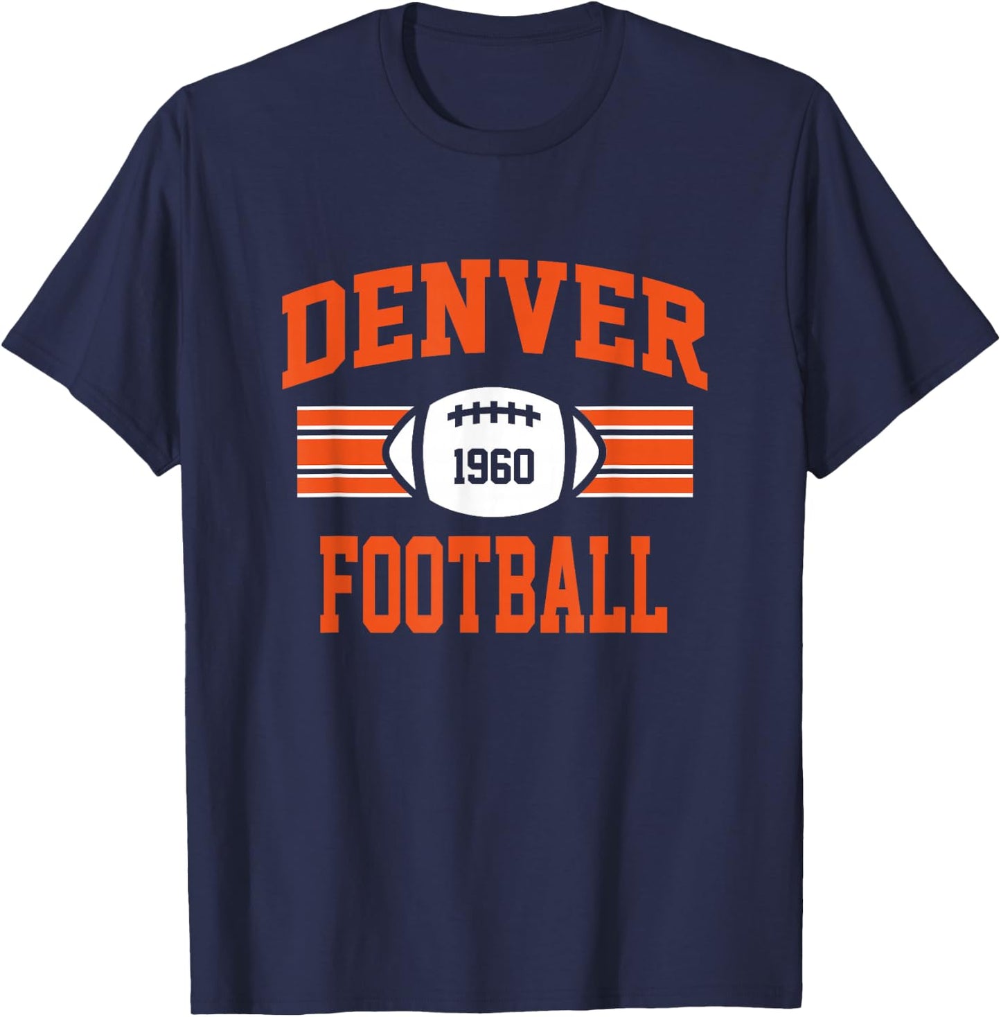 Denver Football Athletic Vintage Sports Team Fan Gift T-Shirt - T-Shirt | Navy