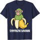 Italian Characters Brainrot Shimpanzini Bananini T-Shirt - T-Shirt | Navy