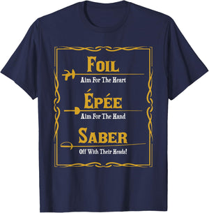Epee Saber - Fencing Fencer Swordsman Dueler Swordster T-Shirt - T-Shirt | Navy