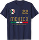 Vintage Mexico Football Flags Fan Gift T-Shirt - T-Shirt | Navy