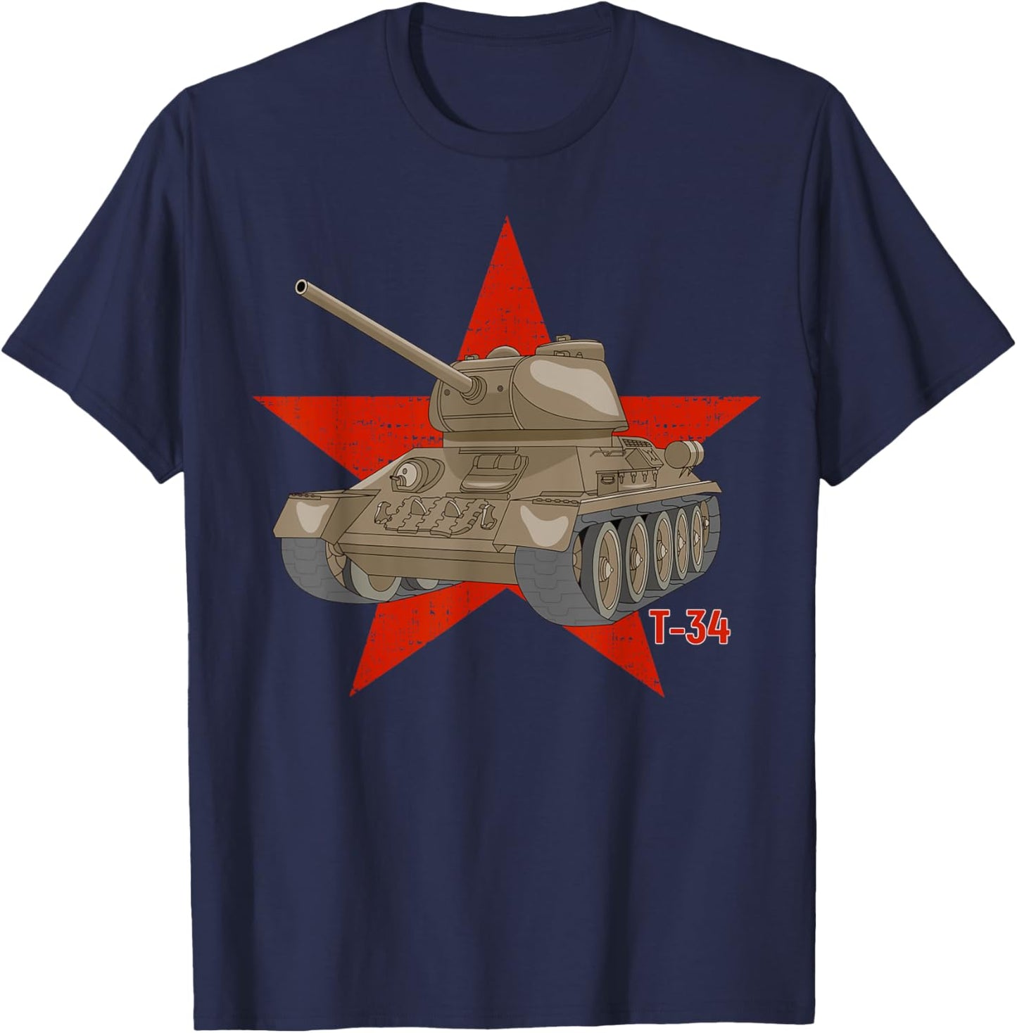T-34 Soviet Tank WWII Army Tank T-Shirt - T-Shirt | Navy