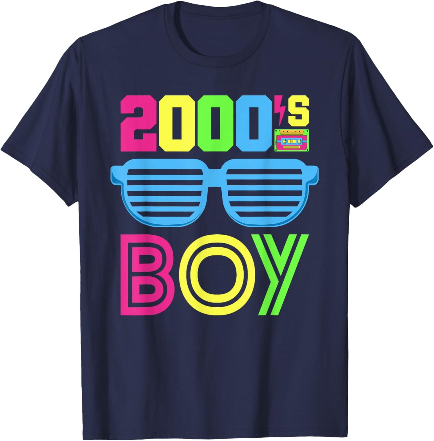 2000's Boy 00s Themed Party 2000s Costume Early 2000s Outfit T-Shirt - T-Shirt | Navy