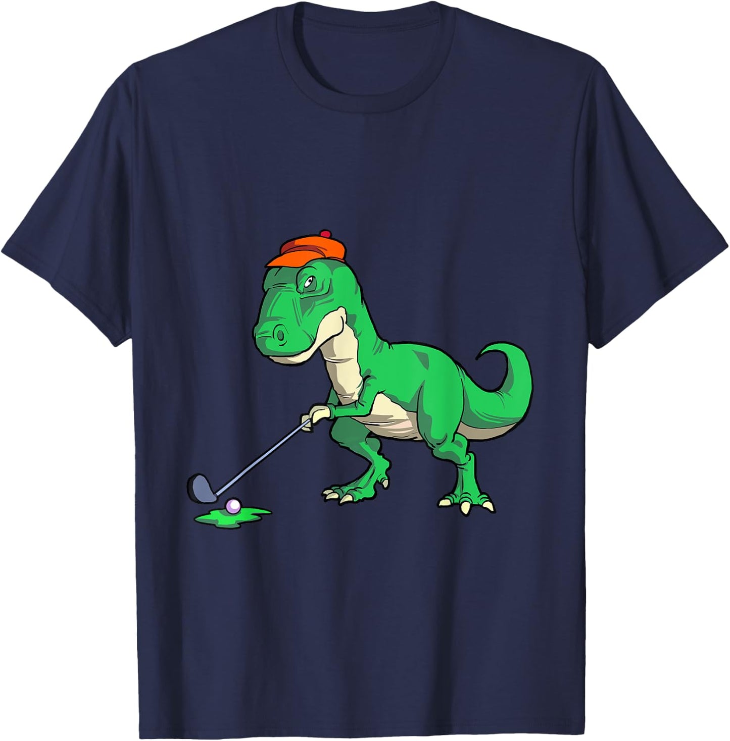 Funny T Rex Dinosaur Golf Gifts Shirts Golfer T-Shirt - T-Shirt | Navy