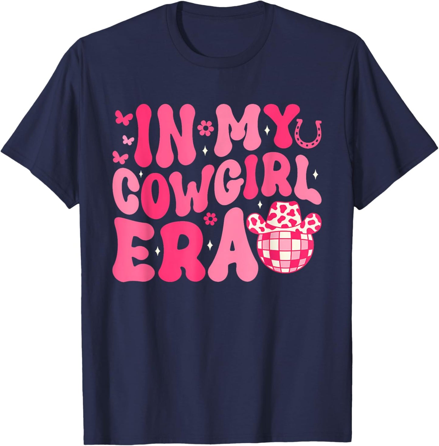 In My Cowgirl Era Groovy Cute Western Rodeo Cowgirl T-Shirt - T-Shirt | Navy