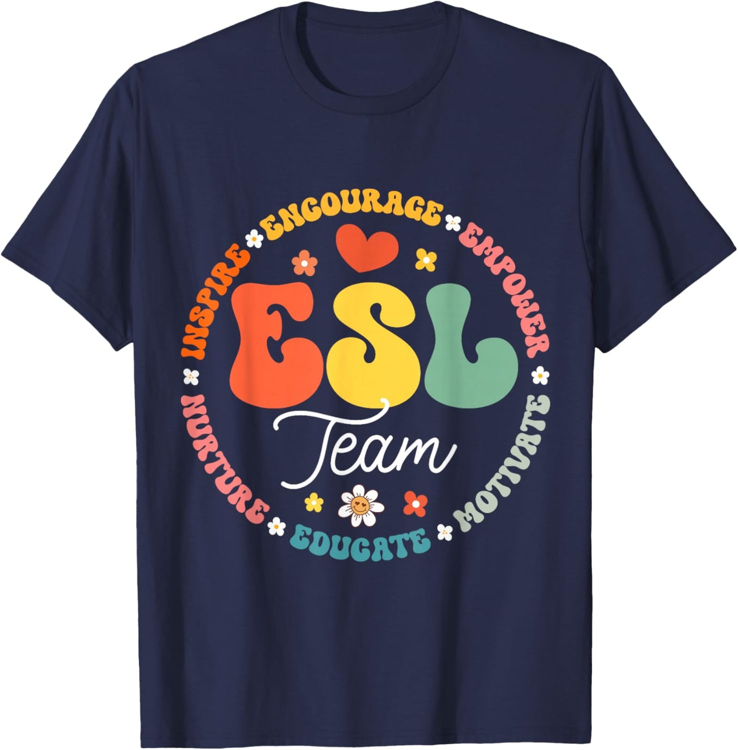 ESL Team Teacher English As A Second Language Squad T-Shirt - T-Shirt | Navy