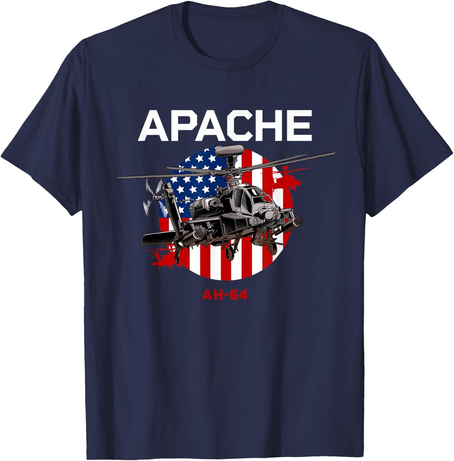 AH-64 Apache US Army Helicopter T-Shirt - T-Shirt | Navy