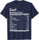 Carl Gift Nutrition Facts Funny Personalized Name Carl T-Shirt - T-Shirt | Navy