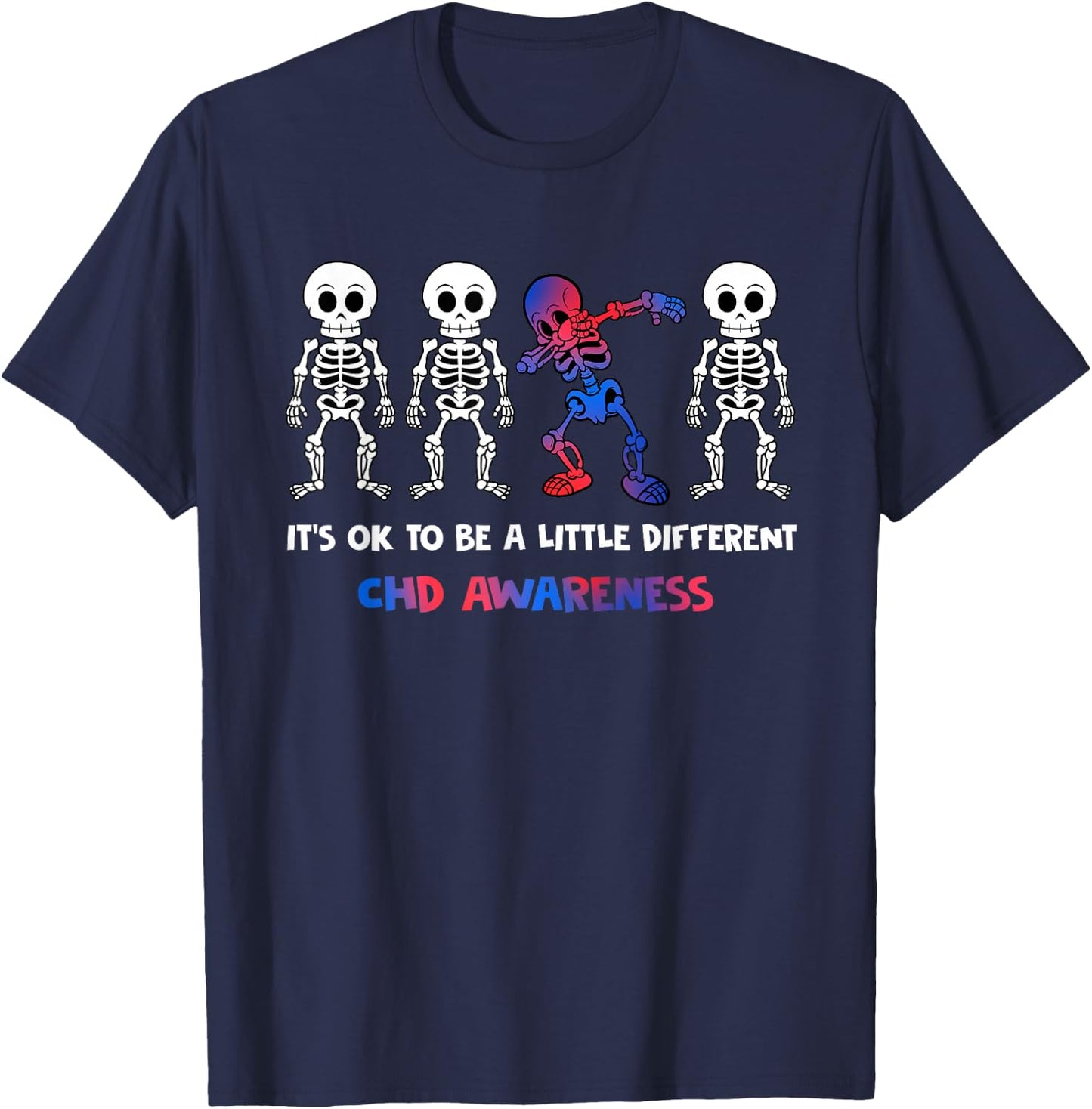 It's OK to Be A Little Different CHD Awareness T-Shirt - T-Shirt | Navy
