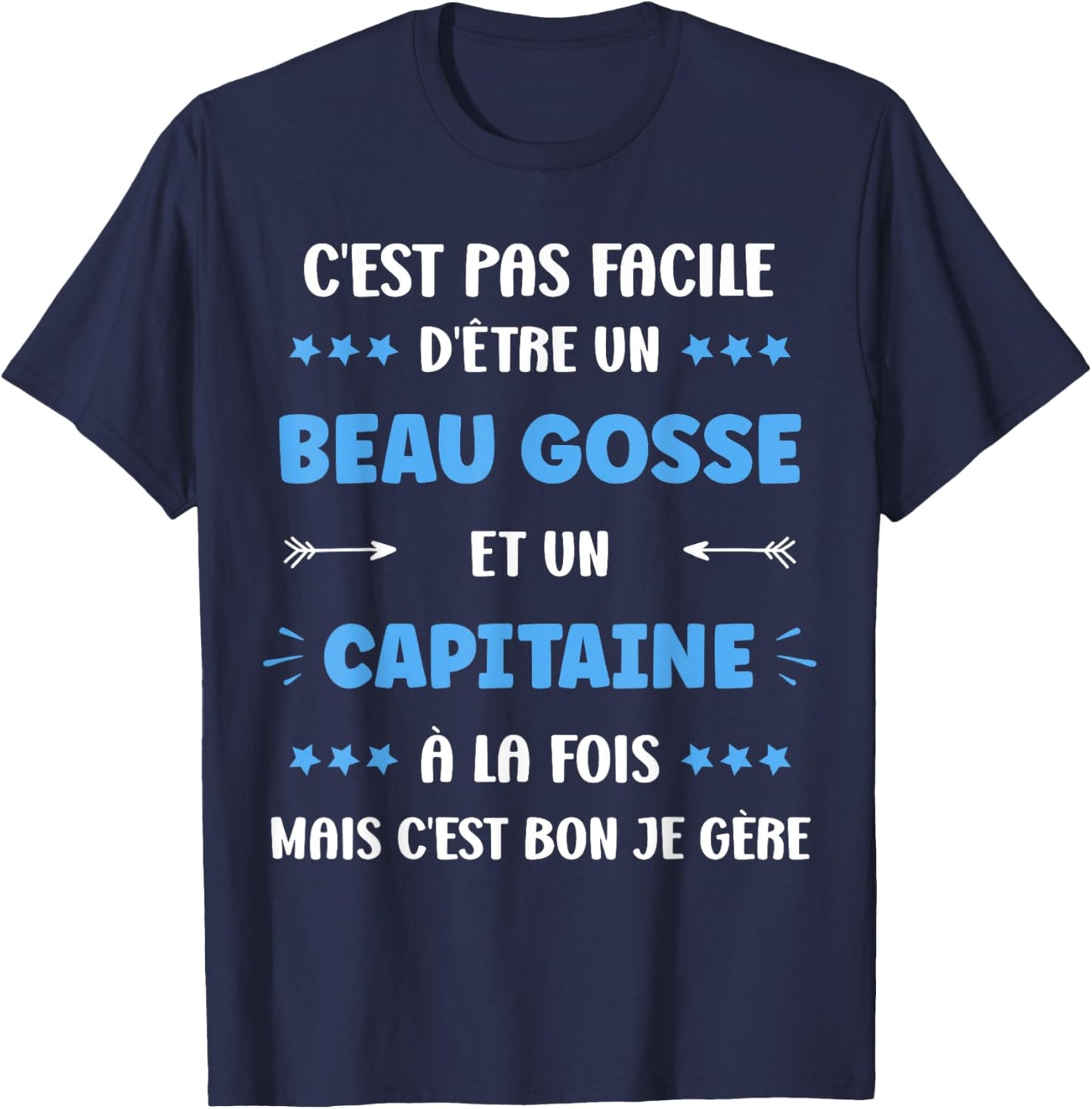 Start Job Super Captain Humour Handsome Kid Captain T-Shirt - T-Shirt | Navy