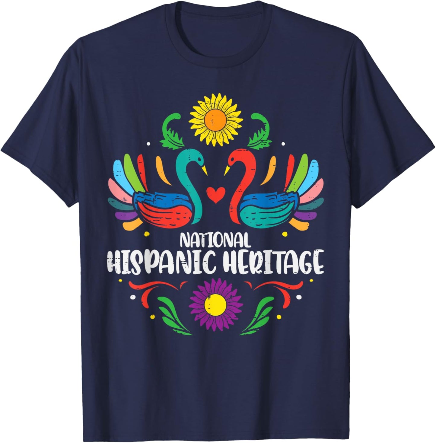 National Hispanic Heritage Month Otomi Birds Women Girls Kid T-Shirt - T-Shirt | Navy