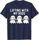 Lifting With My Boos Ghost Halloween Gym Workout Fitness T-Shirt - T-Shirt | Navy