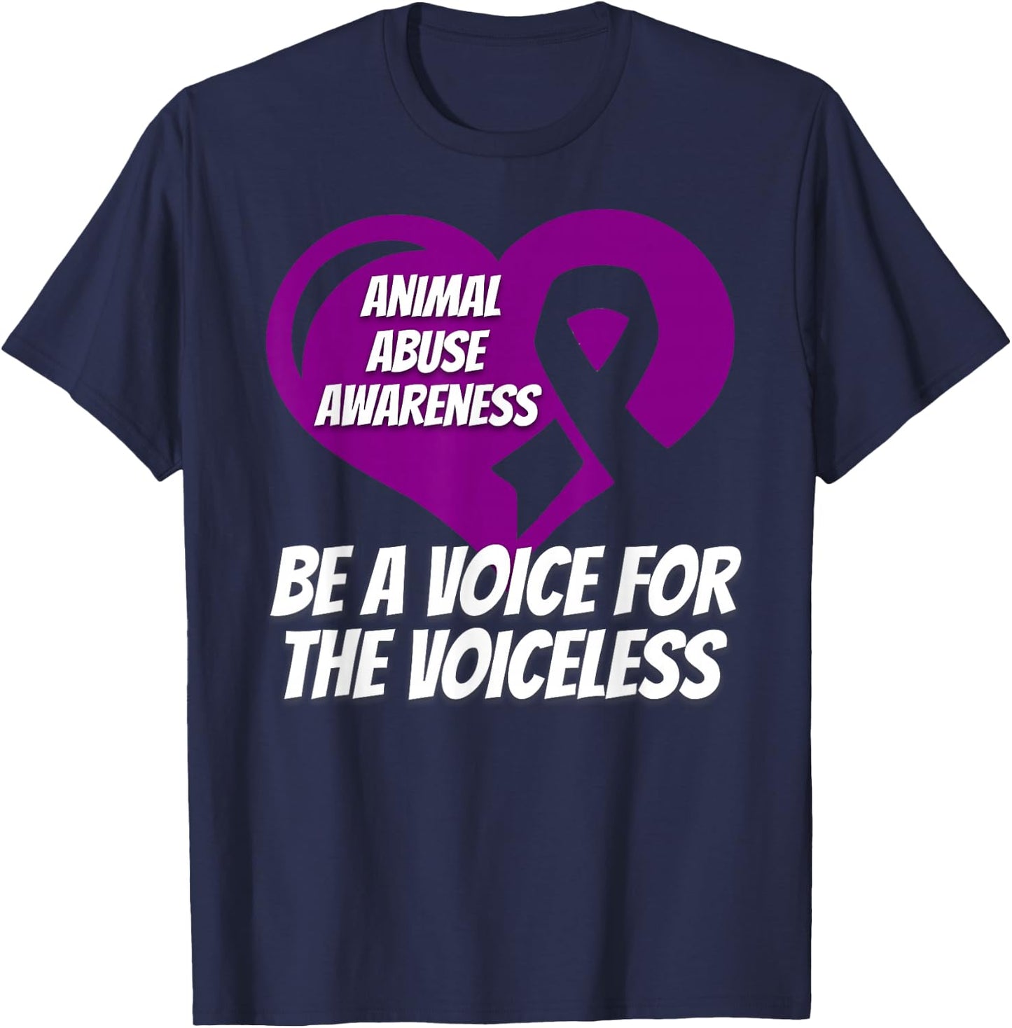 Animal Abuse Animals Dog Lovers Awareness Gift Women Girls Kids T-Shirt - T-Shirt | Navy