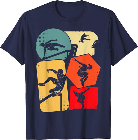 Parkour Parcouring Kids Men's , Black, S T-Shirt - T-Shirt | Navy