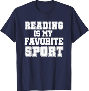 Reading Is My Favorite Sport Funny Librarian Shirt T-Shirt - T-Shirt | Navy