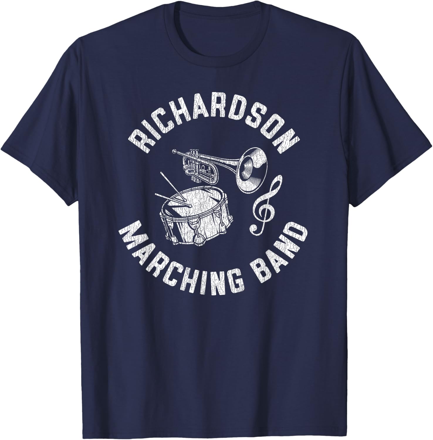 Richardson Marching Band Vintage Classic Music Distressed T-Shirt - T-Shirt | Navy