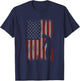 Retro American Flag Golf Gift Golfer Men Golf Club Gift T-Shirt - T-Shirt | Navy