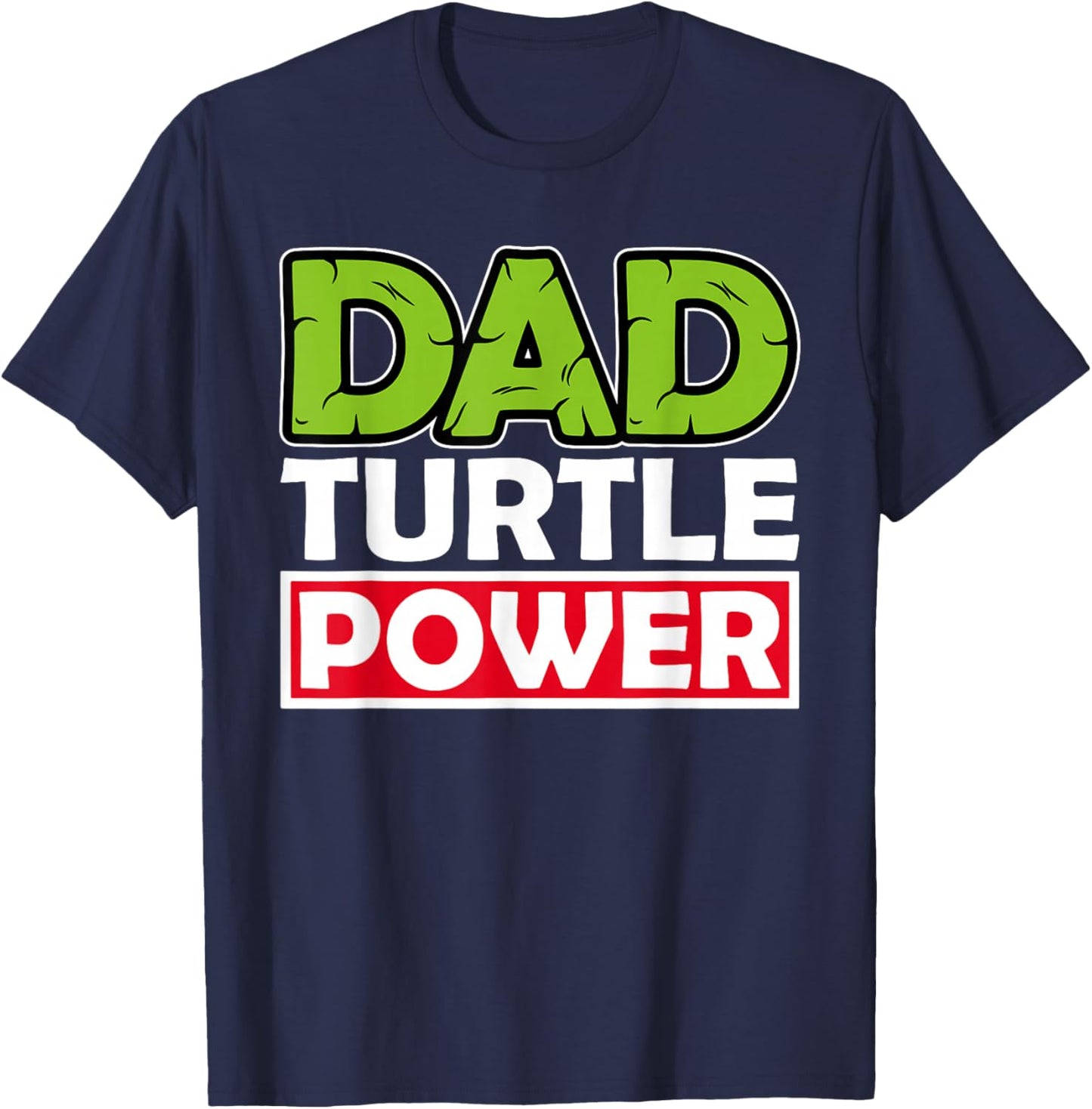 Dad Turtle Power Father's Day T-Shirt - T-Shirt | Navy