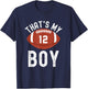 That's My Boy Football Number #12 T-Shirt - T-Shirt | Navy