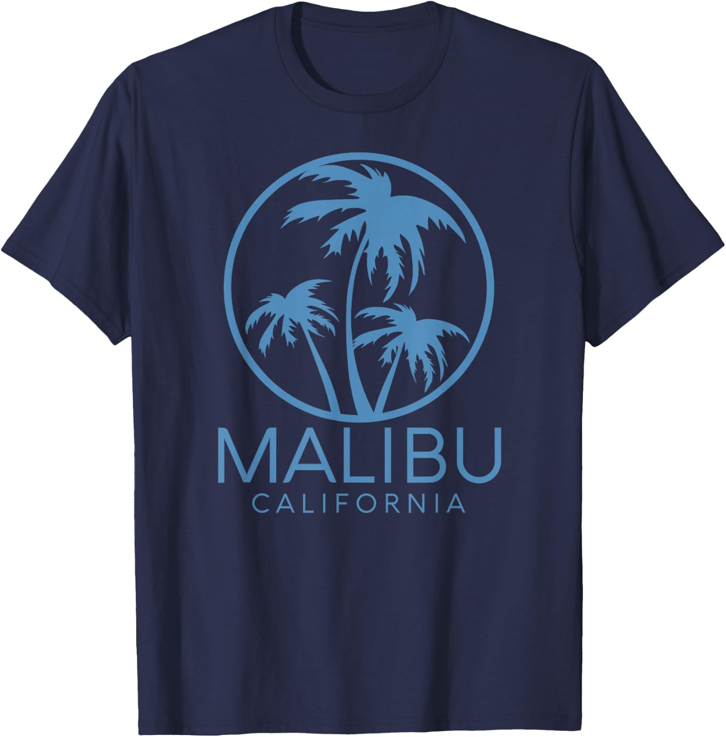 Retro Malibu California Surf Vintage Beach Palm SoCal Venice T-Shirt - T-Shirt | Navy