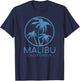 Retro Malibu California Surf Vintage Beach Palm SoCal Venice T-Shirt - T-Shirt | Navy