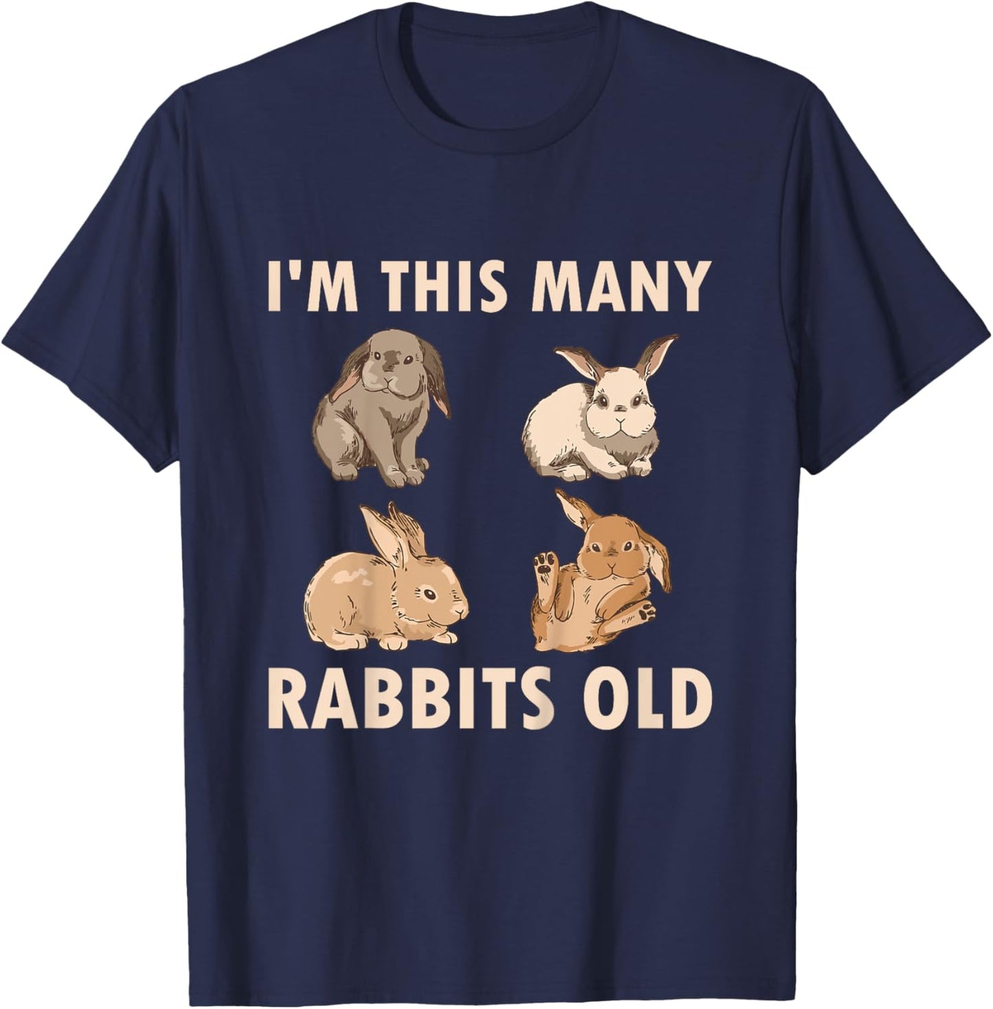 4 Year Old Bunny Rabbits Old 4th Birthday T-Shirt - T-Shirt | Navy