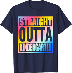 Straight Outta Kindergarten School Graduation Class Of 2024 T-Shirt - T-Shirt | Navy