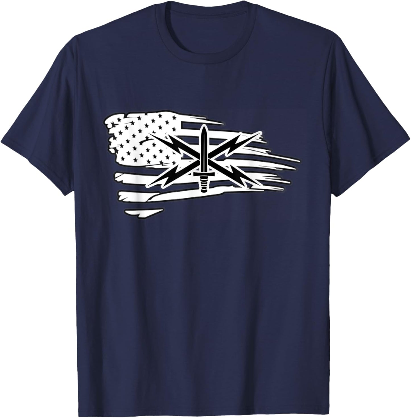 Army Cyber Corp Badge - Fort Gordon University T-Shirt - T-Shirt | Navy
