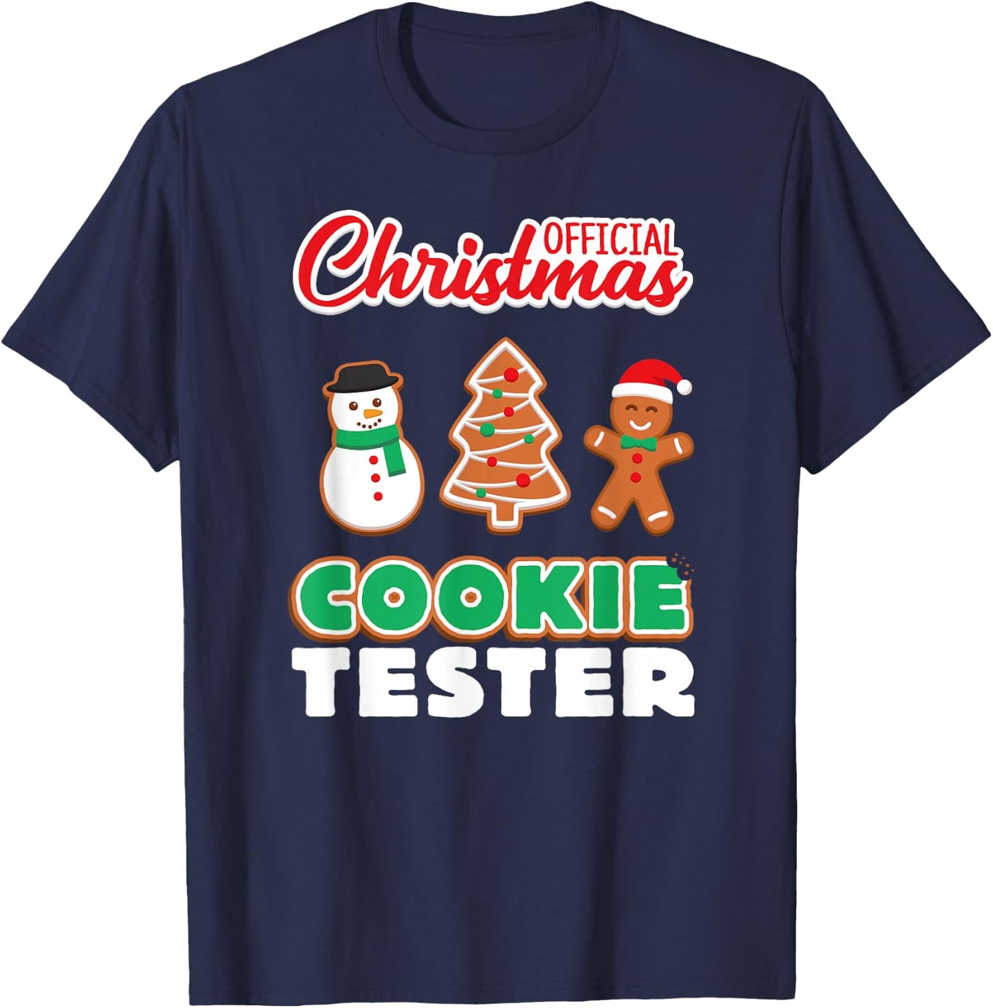 Official Christmas Cookie Tester T Shirt Xmas Cute Toddlers T-Shirt - T-Shirt | Navy