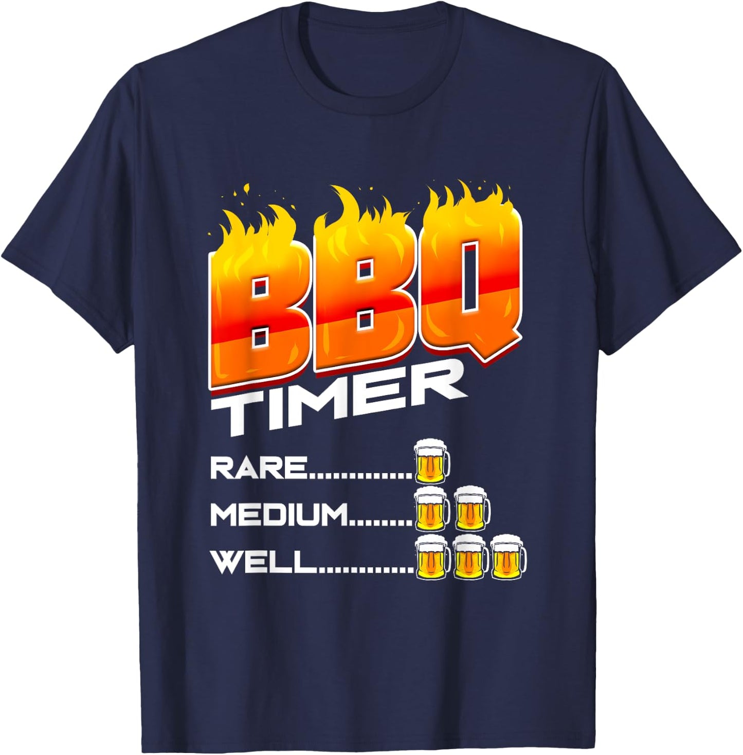 BBQ Timer Funny Gift Barbecue Master Barbecue Party T-Shirt - T-Shirt | Navy