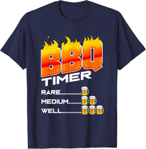 BBQ Timer Funny Gift Barbecue Master Barbecue Party T-Shirt - T-Shirt | Navy