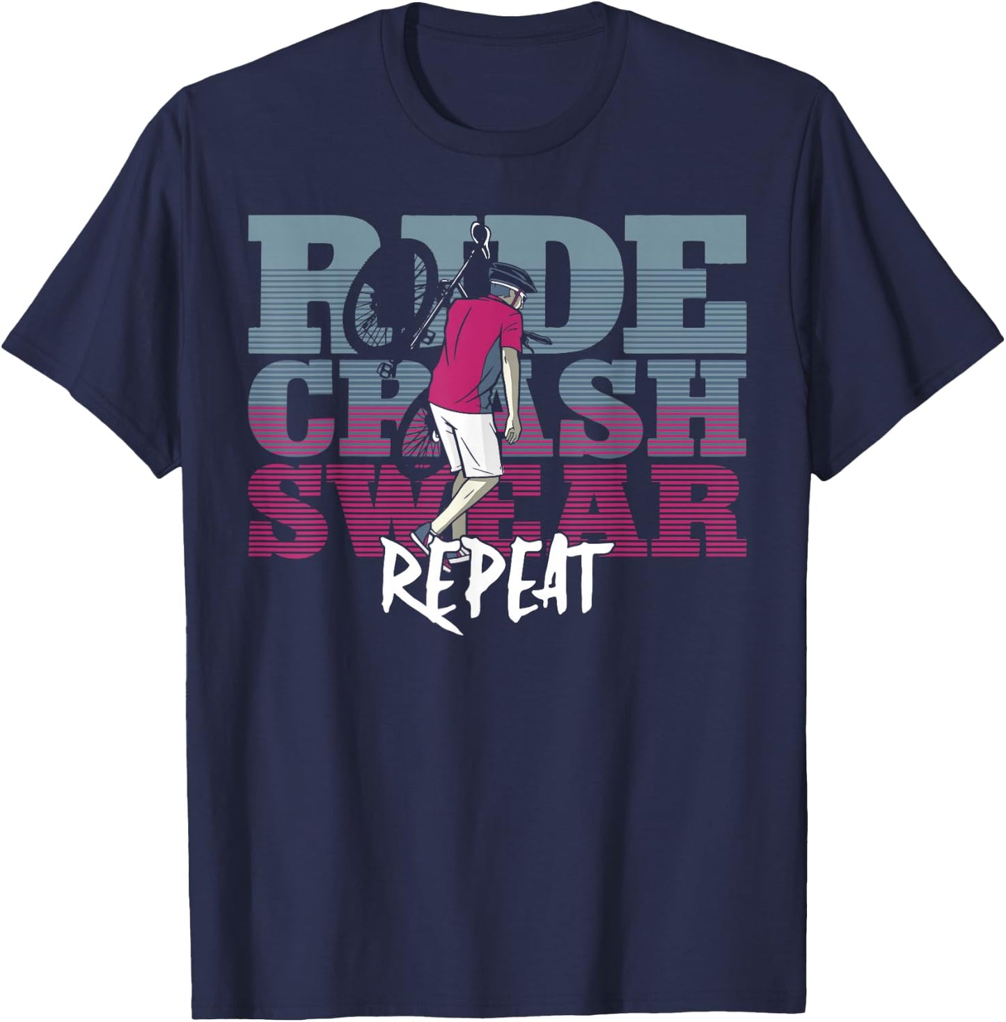 Enduro MTB Mountain Bike Riding Downhill Vintage Ride Crash T-Shirt - T-Shirt | Navy