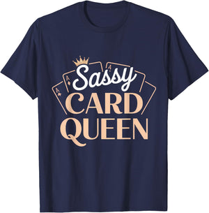 Sassy Card Queen Poker Blackjack Casino Gambling T-Shirt - T-Shirt | Navy
