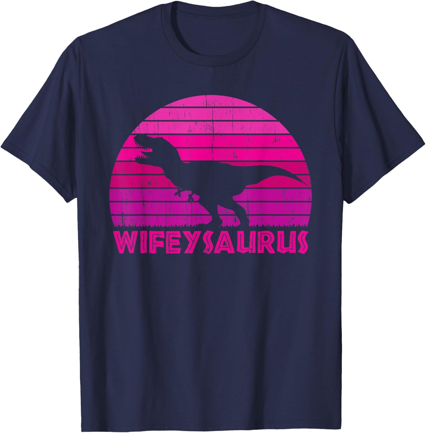 Wifeysaurus - Funny Dinosaur Lover Wife Matching Couple T-Shirt - T-Shirt | Navy