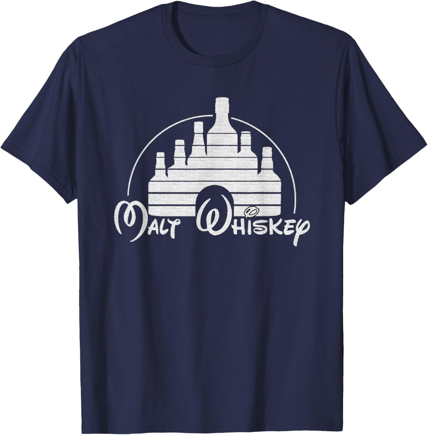 Vintage Malt Whiskey Shirt, Funny Whisky Shirt, Logo Parody T-Shirt - T-Shirt | Navy