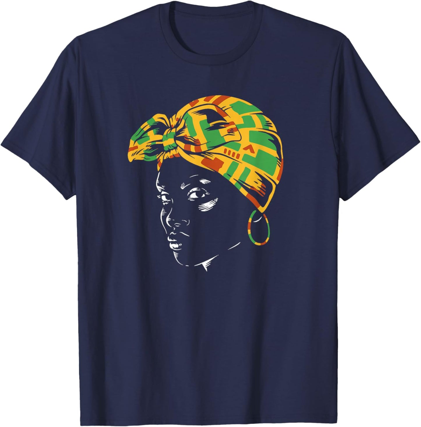 Chapeau Traditionnel Africain pour Femme T-Shirt - T-Shirt | Navy