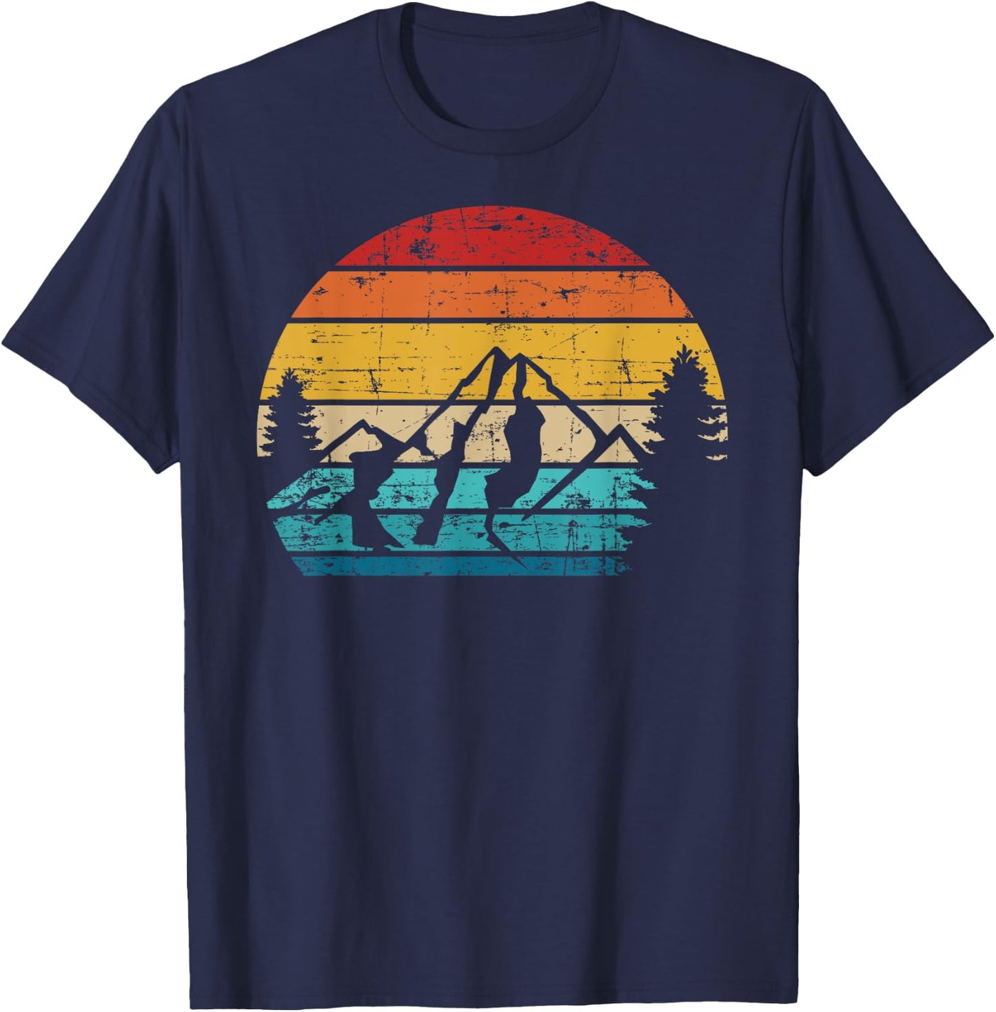 Mountains vintage Camping T-Shirt - T-Shirt | Navy