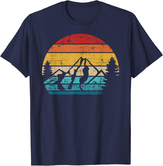 Mountains vintage Camping T-Shirt - T-Shirt | Navy