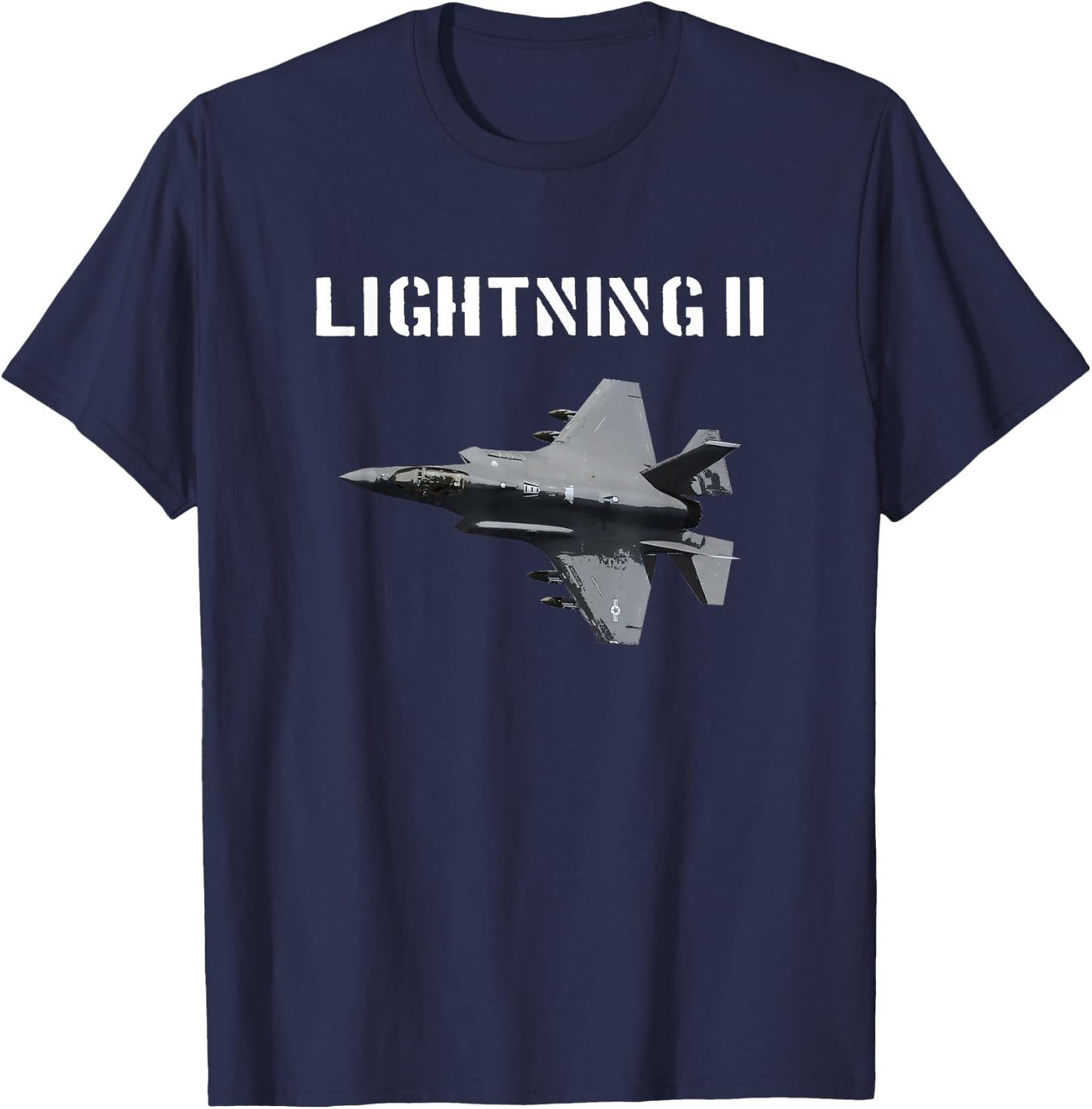 F-35 Lightning 2 FIGHTER PLANE T SHIRT USA PILOT T-Shirt - T-Shirt | Navy