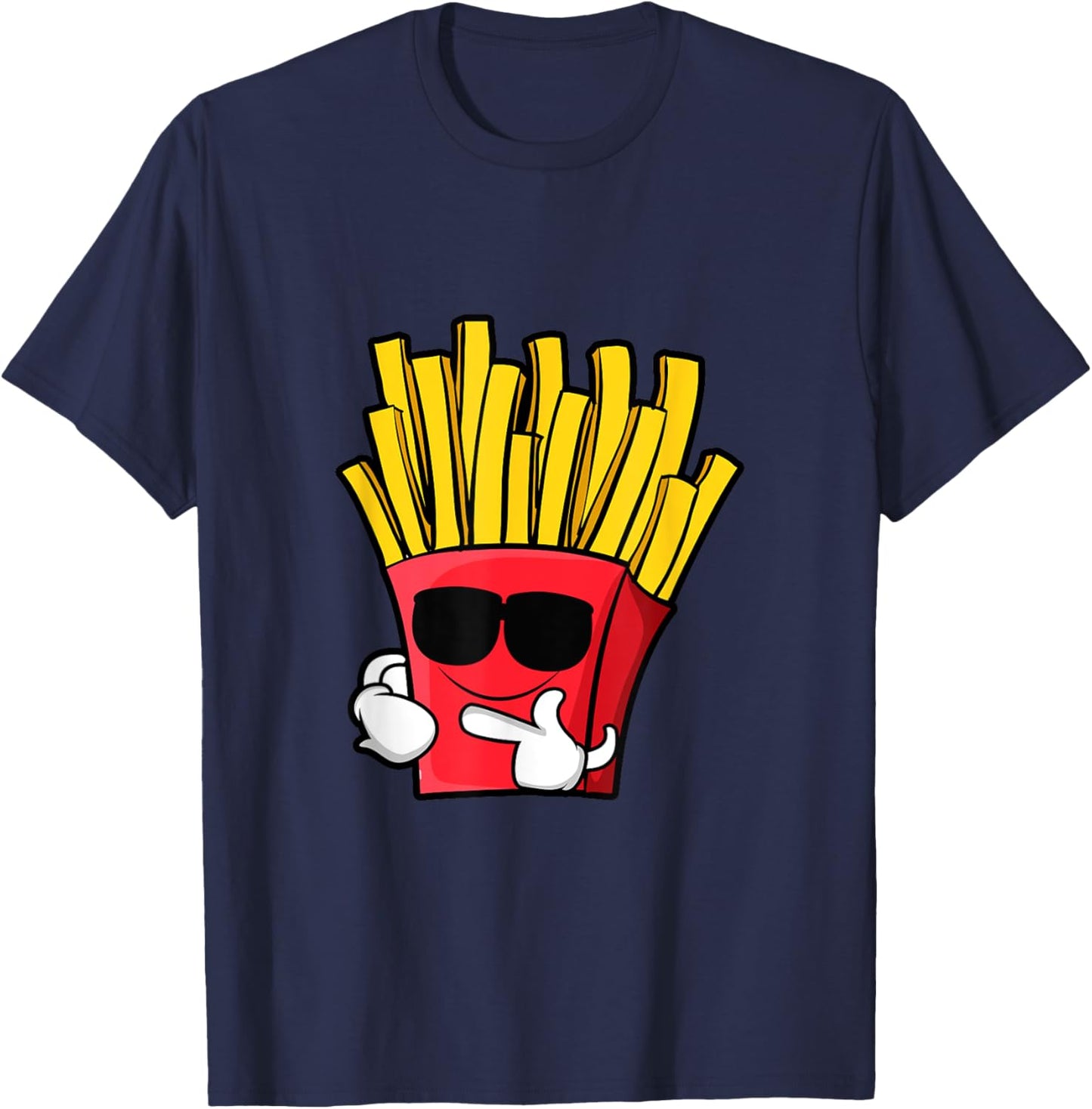 Funny French Fries Hipster Style Fast Food Lover Gifts T-Shirt - T-Shirt | Navy