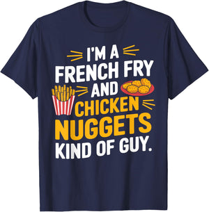 French Fry Lover Funny Chicken Nuggets T-Shirt - T-Shirt | Navy