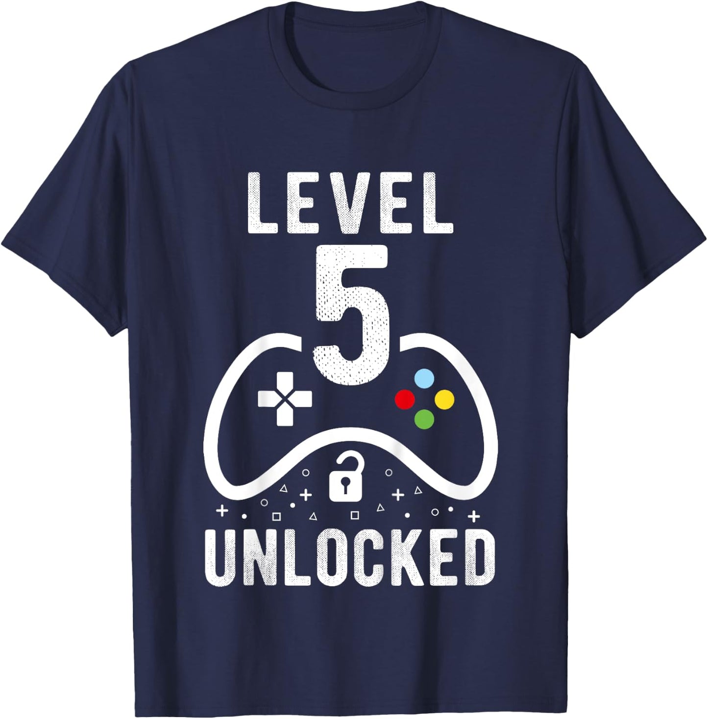 Level 5 Unlocked Video Game 5th Birthday Gift T-Shirt - T-Shirt | Navy