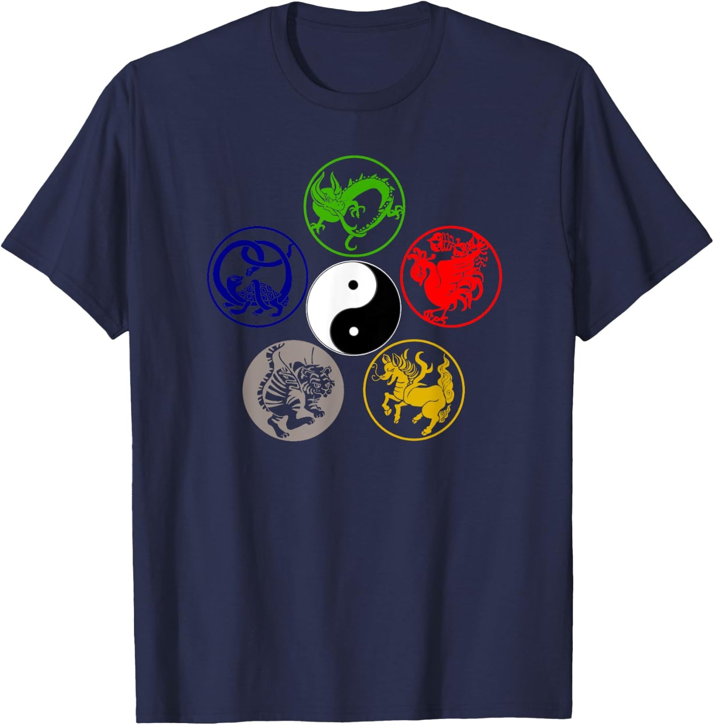 Qi Gong Tai Chi Qigong Chi Gong Yin Yang Men Women Girls Kids T-Shirt - T-Shirt | Navy