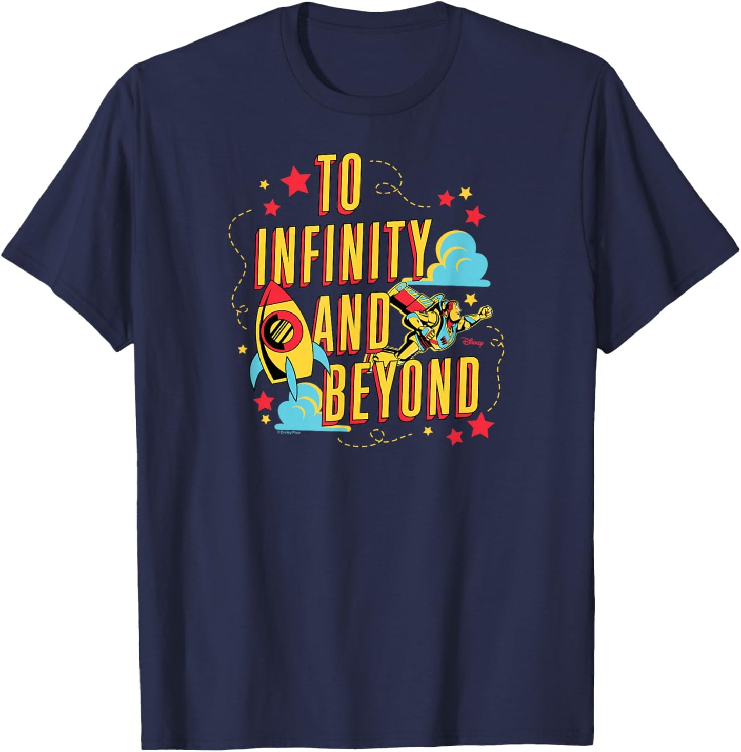 Toy Story - Buzz Lightyear To Infinity And Beyond Black T-Shirt - T-Shirt | Navy