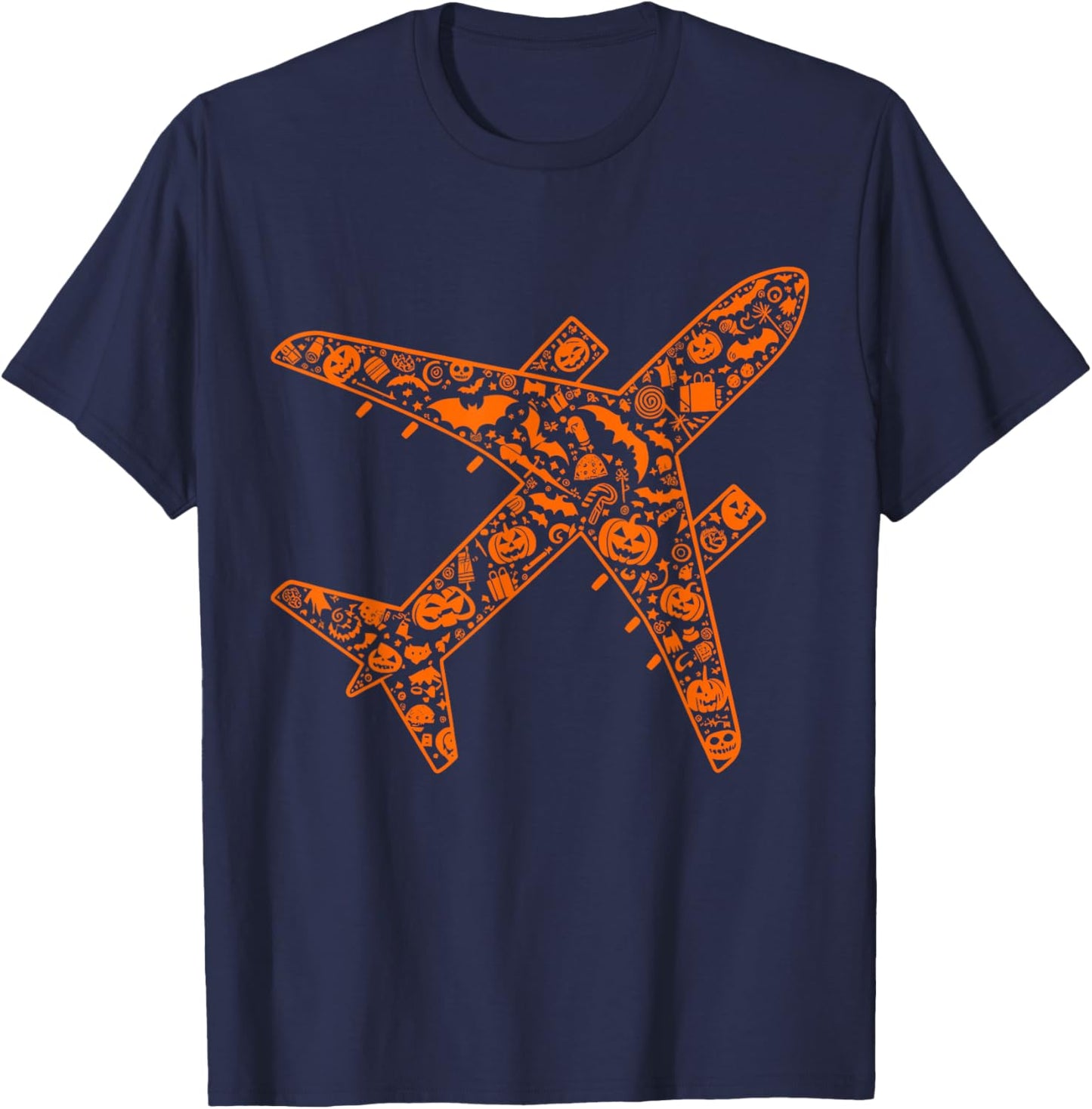 Funny Pumpkin Airplane Candy Halloween Kids T-Shirt - T-Shirt | Navy