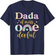 Dada of Miss Onederful 1st Birthday Girl Cute Rainbow T-Shirt - T-Shirt | Navy