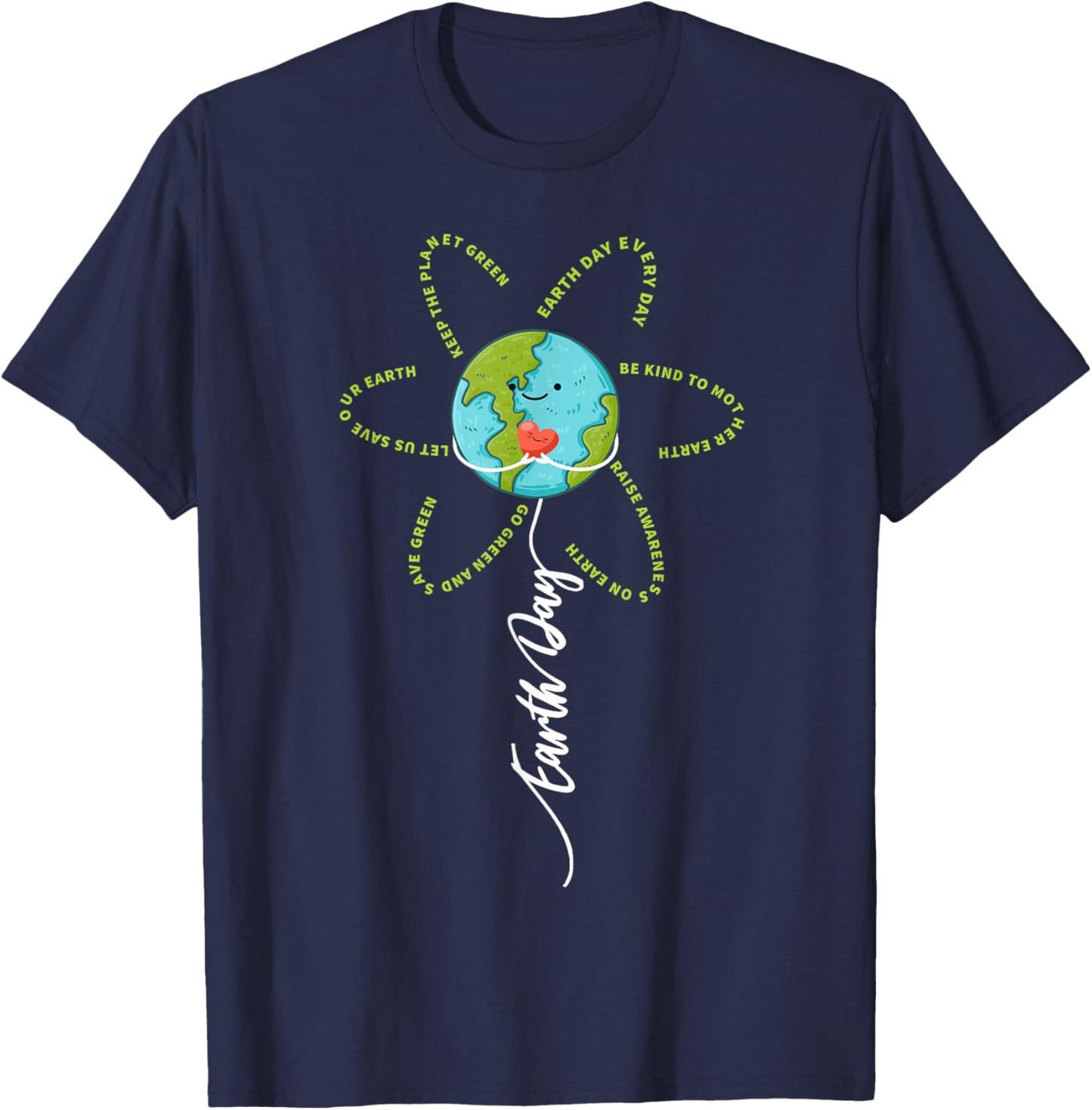 Funny Flower Earth Day Everyday Women Girl Kids T-Shirt - T-Shirt | Navy