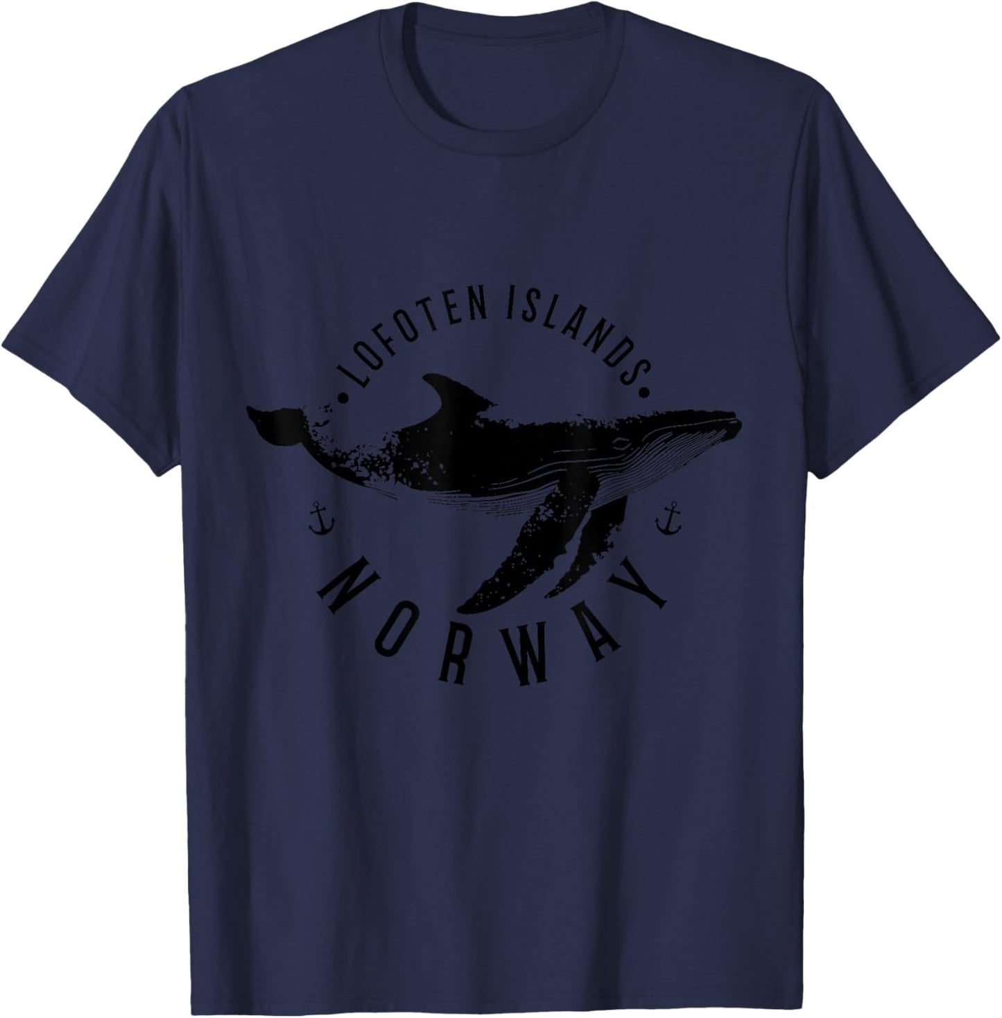 Lofoten Islands Norway Souvenir Norwegian Whale Ocean T-Shirt - T-Shirt | Navy
