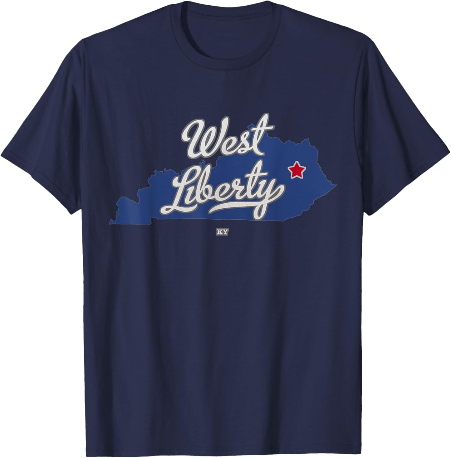 West Liberty Kentucky KY Map T-Shirt - T-Shirt | Navy